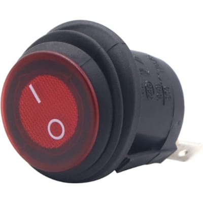 Interrupteur à bascule rond 12VDC 3 broches ON Off avec couvercle lumière rouge 20MM pour voiture Auto Bateau Camions 5 pièces black