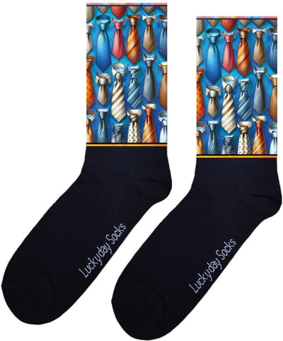 LuckyDay Socks - Stropdas - Leukste Vaderdag cadeau - Grappige sokken - Beste vader - Origineel vaderdag cadeau - Verjaardag cadeau - Trend nu - Opkikker - Vrolijke sokken - Cadeautje - Grappig cadeau - Beste papa - Kerstcadeau - Socks maken Happy