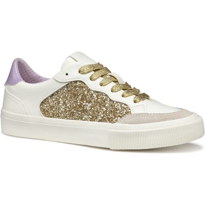 Geox D EMMELENY Dames Optic White/Licht Gouden Sneakers