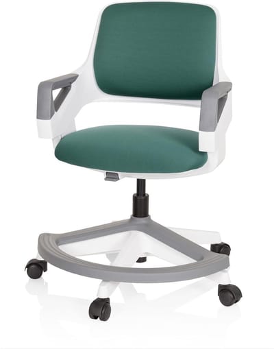 Kinder bureaustoel - Meegroei stoel - Comfortabel studeren - Traploze zithoogte - 93 x 53 x 60 cm - Petrol