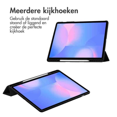 imoshion Tablet Hoes - Geschikt voor Samsung Galaxy Tab S10 FE Plus - Trifold Hardcase Bookcase - Zwart