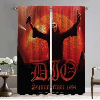 Tule voor Slaapkamer Rock-DIO Shades Moderne Woonkamer Gordijnen 2 Stuks Raamgordijn Scheidingswand Halloween Decoratie Keuken W50xH70cmx2pcs-CL red
