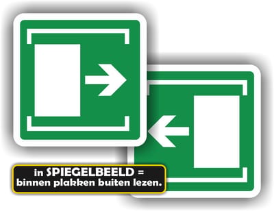 Jerma - Stickers - Schuifdeur - set van 2 – Raamsticker - Spiegelbeeld - 10x10 cm