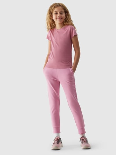 4F Kindershirt Roze Comfort Ronde Hals Katoen Regular Fit Maat 122