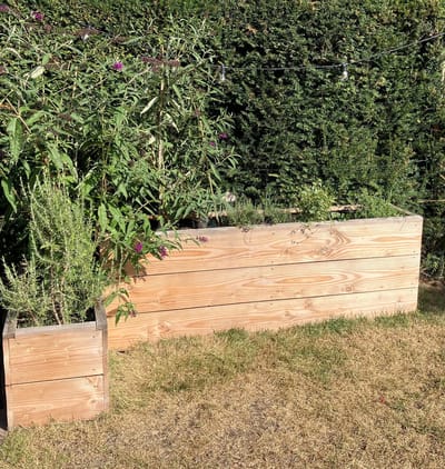 Borderbak hout - tuinborder - 40x40x20 cm - borderrand - houten plantenbak zonder bodem - bloembak - perkrand - kantopsluiting - TW Border