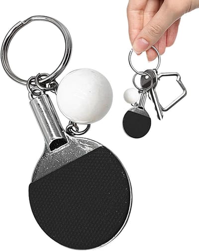 Tafeltennis Sleutelhanger - Ping Pong Hanger - Sport Accessoire - Metalen Paddle Vorm - 6.5cm - Zes Kleuren