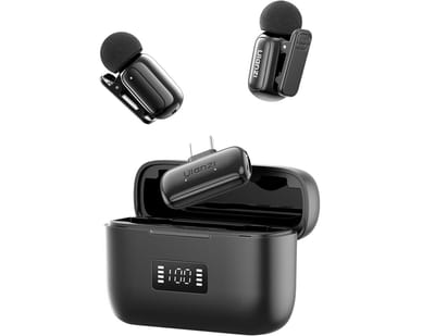 Ulanzi A200 Mini Mic Draadloze Microfoonset - Voor Smartphone & Tablet met USB-C - Met 2 Zenders en Oplaadcase - Extra licht en compact ontwerp - Draadloze telefoon microfoon - Zwart