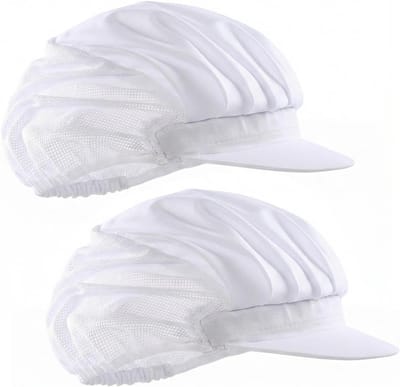 Elastische en Ademend Koksdop met Verstelbare Rand voor Dames en Heren - 2 Stuks, Perfect voor Koken en Horeca