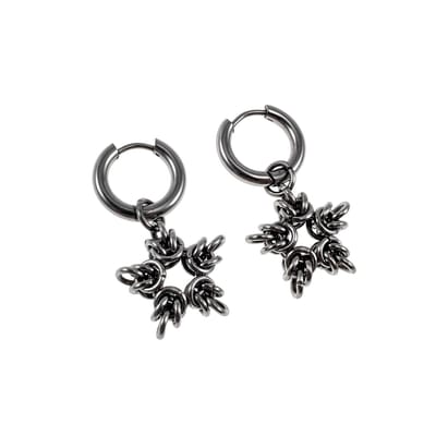 ∅15mm x 2,5mm Oorbellen Unisex - RVS - Byzantijnse Steroorbellen - Oorringen met Afneembaar Byzantijns Ster - Handgemaakt