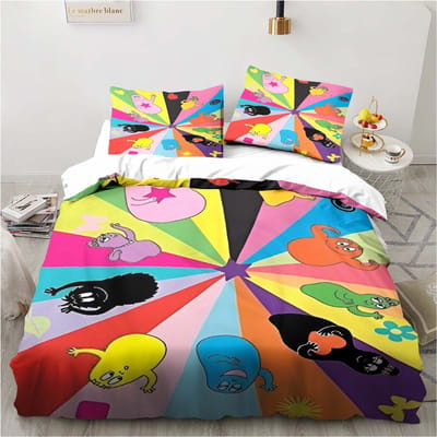 Schattige Cartoon Les Barbapapa Beddengoed Collectie Zachte Dekbedovertrek Volwassenen Kinderen Slaapkamer Enkel Dubbel King Size Bed Dekbedovertrek Kussensloop US King 264x228cm