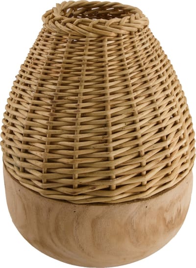 DKNC - Vaas Dallas - Paulownia hout - 29x29x38cm - Creme
