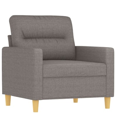vidaXL - 3-delige - Loungeset - met - kussens - stof - taupe