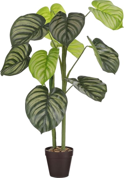 Mica Decorations - Caladium Kunstplant in Bloempot - H100 x Ø50 cm - Lichtgroen