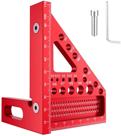 SnelShoppen - Protractor Arc, Carpenter Angle, Stop Angle, 22.5°-90°, Hoogwaardige Precisie, Aluminium Legering, Geschikt voor Houtbewerkers, Ingenieu