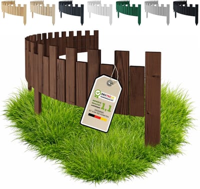 Floranica Borderrand Gazonrand Perkrand 200 cm x 15 cm Bruin Bloembedrand hout geïmpregneerd Palissade Rolboord