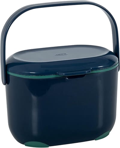 Compostemmer Keuken - Afvalbak GFT - Keukenafval Verzamelen - Met Binnenemmer - 25 Liter - Inktblauw