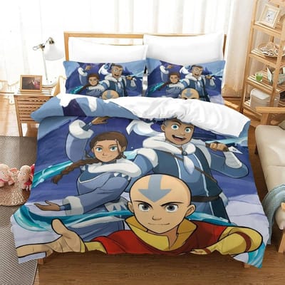 Avatar de laatste luchtmeester Beddengoedset Eenpersoons Twijfelaar Volledig Queen King Size Bedset Aldult Kind Slaapkamer 3D Print Anime Laken 70x133cm 2pcs