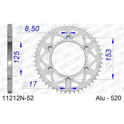Tandwiel Afam 520 52 dents