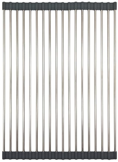 KINGHOFF Afwasdroogmat - Opvouwbare Droogmat 45x32 cm - Roestvrij Staal met Antislip Laag - Beschermt Aanrechtblad