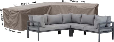 Raffles Covers beschermhoes loungeset / hoekbank (L-vorm) - 250 x 250 H: 70 cm - RHS250small - Waterdicht - Ademend - UV-bestendig - Elastisch rijgkoord - Beschermhoes tuinmeubelen