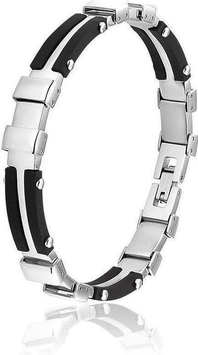 Montebello Armband Bebel - 316L Staal - Siliconen - 9mm - 20.5cm