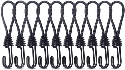 10x Spanbandjes met Haken - Elastische Rubberen Spanners (15 cm) voor Aanhanger en Bevestiging
