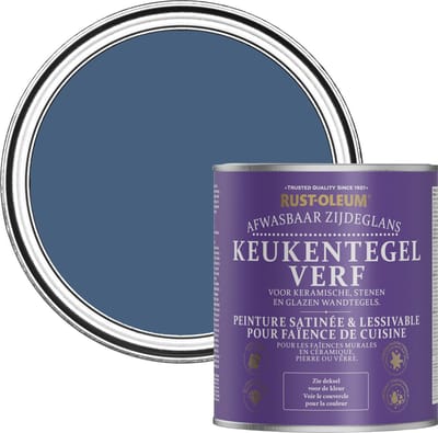 Rust-Oleum Donkerblauw Keukentegelverf Zijdeglans - Inktblauw 750ml