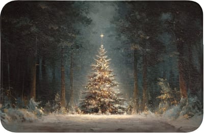 WC mat 60x40 cm - Antislip - Kerstboom - Bos - Sneeuw - meerkleurig - Toiletmat - Vloermat - Douchemat - Toilet tapijt - Toiletmatten