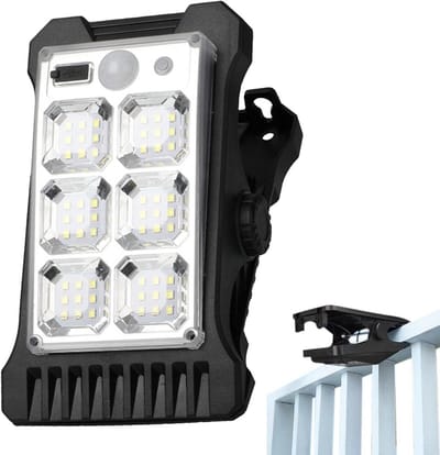 Waterdichte Clip Zonne-buitenlamp met Bewegingssensor & USB Opladen voor Tuin en Oprit