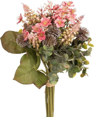 Bosje wilde bloemen roze Ø14x28cm