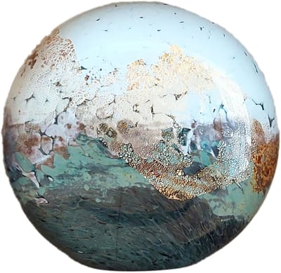 Urn-Glas-Elan-line- Élégance -Glasobject-3.5Ltr-Disk-deelbewaring-crematie–Glazen-urn-voor as-Kunst-Gedenkstuk-As Bol-E05DE