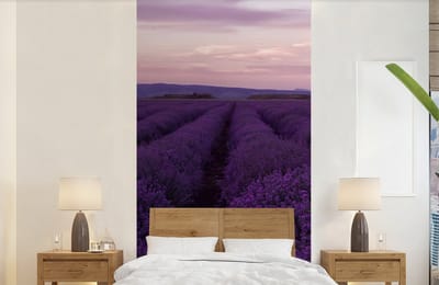 Behang - Fotobehang Lavendel - Paars - Bloemen - Natuur - Breedte 120 cm x hoogte 240 cm