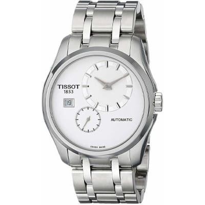 Tissot Couturier Automatisch Mechanisch Uurwerk Kleine Seconde Waterdicht Kalender Zakelijk Minimalistisch Horloge Herenhorloges Wit Staal T035.428.11.031.00 Regular Watch Box,White Dial white