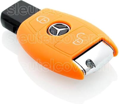 Autosleutel Hoesje geschikt voor Mercedes - SleutelCover - Silicone Autosleutel Cover - Sleutelhoesje Oranje