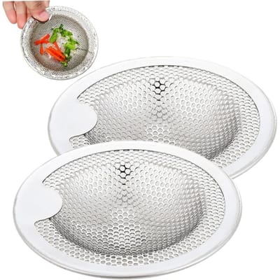2-pack - Afvoerzeef van gootsteen - 4 inch roestvrijstalen keukenafvoerstop - Universele anti-verstopping afvoerzeef van gootsteen - Voor keuken, badkamer, wasbenodigdheden, rioolafvoerhaarverzamelaar, doucheafvoerzeef, gootsteenstop