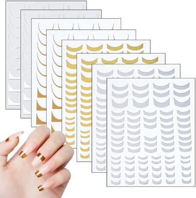 Dailygoods- Nagelstickers Zelfklevend - French Stripe Line - Geometrisch Golfdesign - Veelkleurig - Meerdere Maten - Doe-het-zelf Manicure-accessoires - Nail Art