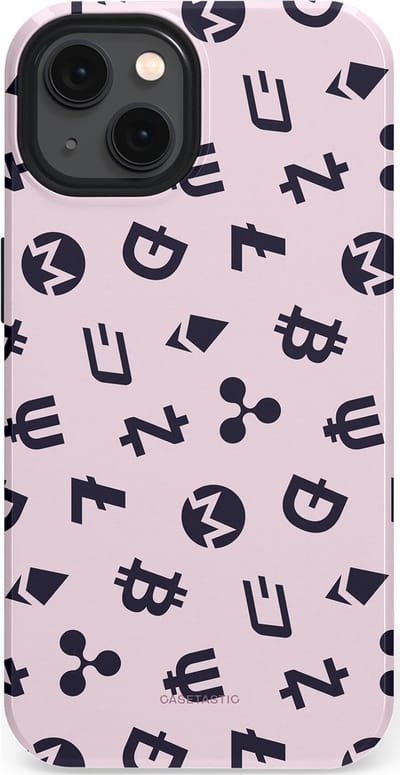 Casetastic Hoesje Geschikt voor Apple iPhone 13 Magsafe - Stijlvolle Beschermende Duo-layer Case - Crypto flow