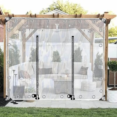 Doorzichtig PVC Zijpaneel 0.5mm - Waterdicht Zeilgordijn met Ritssluiting voor Pergola, Veranda of Carport
