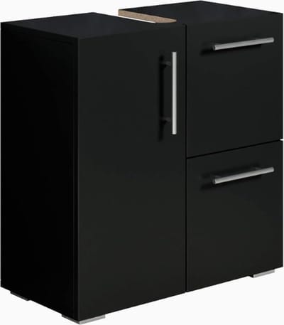 TADES® Wastafel Onderkast - 2 Lades - Wastafelonderkasten - Badkamer Kastje - Wastafel - Wastafelmeubel - Wastafel Onderkast Met Uitsparing - Wastafelkast - Badkamer Kastjes Staand - Badkamer Kastje Onder Wastafel - Zwart