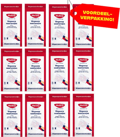 12x HeltiQ Wegwerp Washandjes - 50 stuks - Voordeelverpakking!