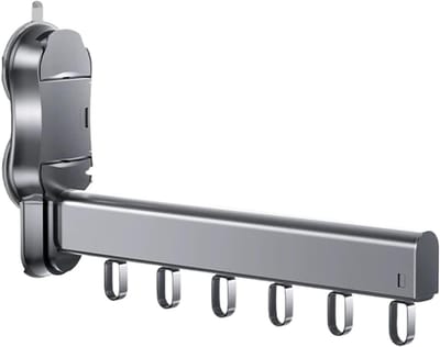 Kledingrek Inklapbaar - Ruimtebesparende Kledinghanger - Kapstop Inklapbaar - Inklapbare Kapstokken - Droogrek voor kleding - Kledingorganizer - Grijs
