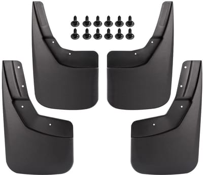 Dailygoods- Spatlappen Kunststof - Spatlappen Auto - Spatlappen Aanhanger - Spatlappen Universeel - Zwarte Spatborden - Geschikt voor Chevrolet Silverado 1500/2500/3500 - Modderschermen