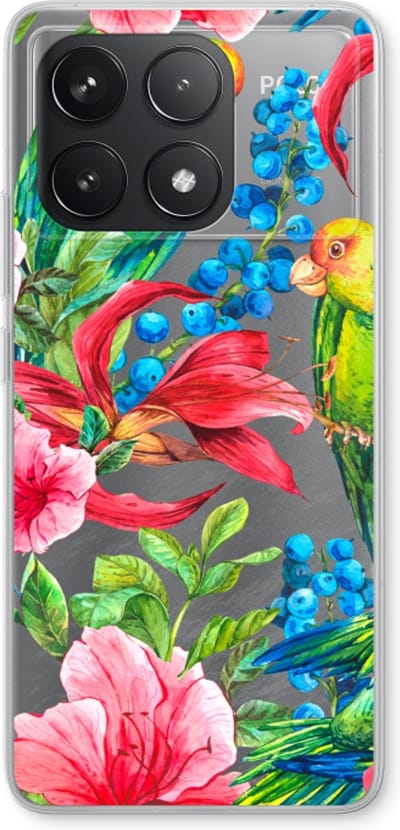 Case Company® - Hoesje geschikt voor Xiaomi Poco F6 Pro hoesje - Papegaaien - Soft Cover Telefoonhoesje - Bescherming aan alle Kanten en Schermrand