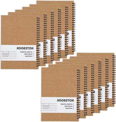 Notitieboek A5 Gelinieerd Spiraalnotitieblok - 80 g/m², 12 Stuks, 60 Vellen voor Thuis, School en Kantoor