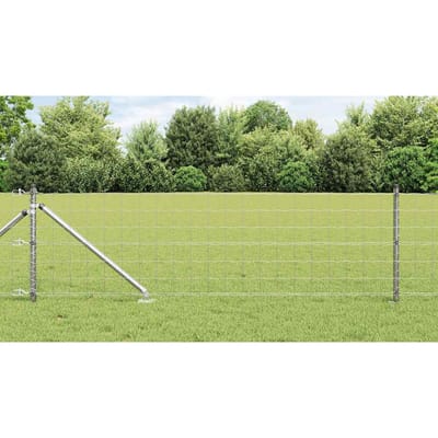 vidaXL - Euro-hek - met - grondpennen - 10 - x - 0,6 - m - Gegalvaniseerd - staal - Mesh