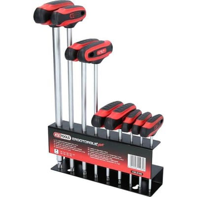 KS Tools TX Haakse schroevendraaierset T 10, T 15, T 20, T 25, T 27, T 30, T 40, T 45, T 50 9-delig