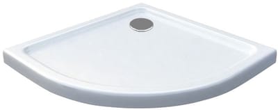 Acryl Douchebak Kwartrond 90 x 90 x 5 cm - Laag Model - Versterkt met Glasvezel - Afvoergat Ø 90 mm