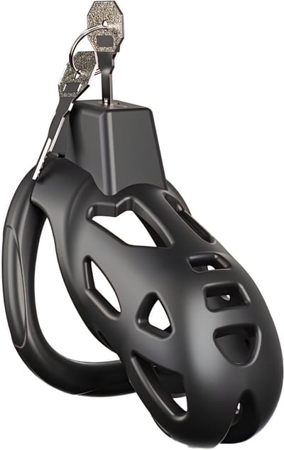 JustFun Chastity Cage - Maat L - Peniskooi - Kuisheidskooi voor Mannen - Seksspeeltjes voor Koppels - Sex Toys - Zwart
