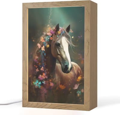 Nachtlampje 20x30 cm - Kinder lampje - Dieren - Paard - Natuur - Vlinder - Bloemen - Tafellamp kinderkamer - Slaapkamer lamp - Bedlamp kinderen - Kinderlampje stopcontact - Wandlamp babykamer - Nachtlampjes