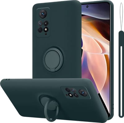 Cadorabo Hoesje geschikt voor Xiaomi RedMi NOTE 11 PRO 4G / 5G in LIQUID GROEN - Beschermhoes van flexibel TPU silicone Case Cover met ring